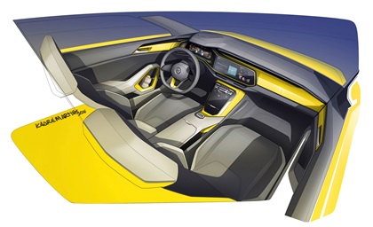 Volkswagen T-Cross Breeze Concept, 2016 - Interior Design Sketch