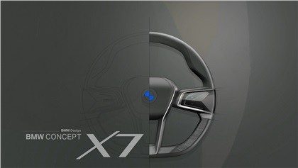 BMW X7 iPerformance Concept, 2017 - Design Sketch - Steering Wheel
