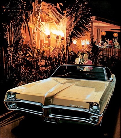 1967 Pontiac Bonneville Hardtop Coupe in Mayfair Maize - 'Kona' Tiki time in Kona, Hawaii: Art Fitzpatrick and Van Kaufman