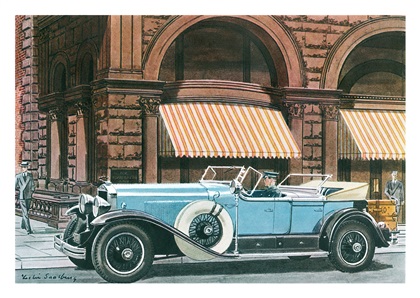 1929 Cadillac Sport Phaeton - Illustrated by Leslie Saalburg