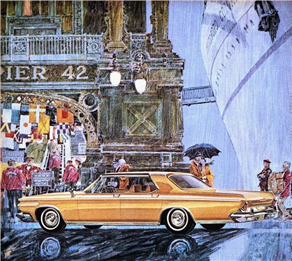 Chrysler New Yorker Salon Ad (February, 1964): The 1964 Chrysler Salon has more standard equipment than a Rolls