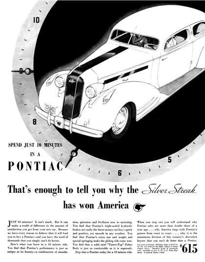 Pontiac Ad (1935): Spend just 10 minutes in a Pontiac