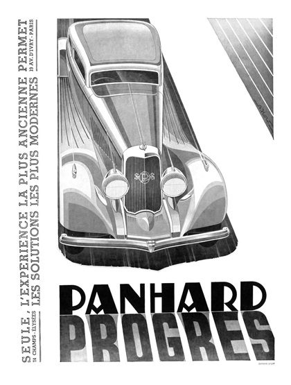 Panhard Advertising (1933): Graphic by Alexis Kow - Progres