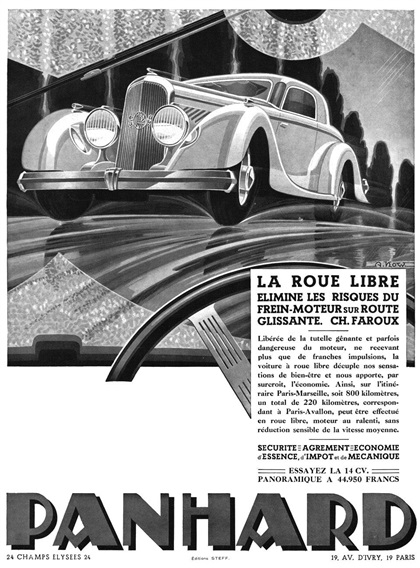 Panhard Panoramique Advertising (1935): Graphic by Alexis Kow - La roue libre