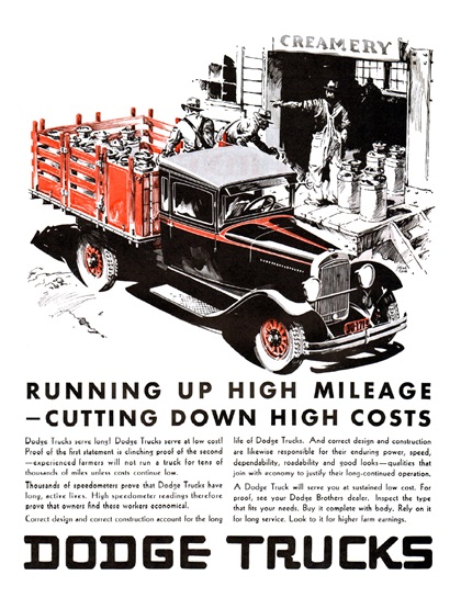 Dodge Trucks Ad (June, 1930) - Illustrated by Fred Cole