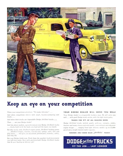 Dodge Trucks Ad (1946): Keep an eye on your competition