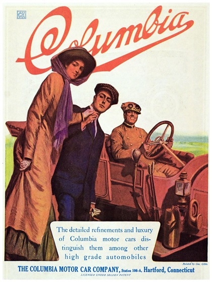 Columbia Touring Car Ad (March, 1910) - Illustrated by George Gibbs