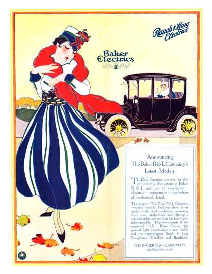 Baker/Rauch & Lang Electrics Advertising Art (1915–1916)