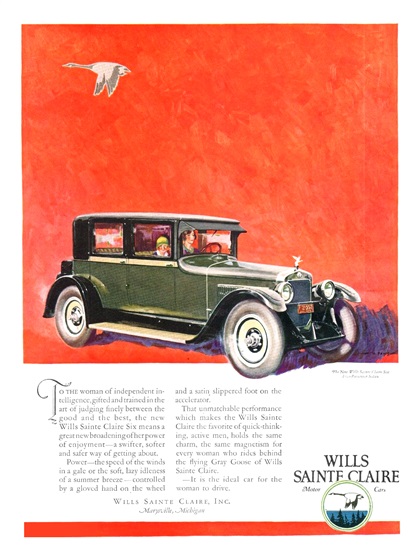 Wills Sainte Claire Advertising Campaign (1925)