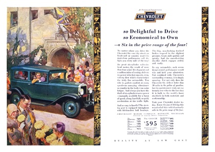 Chevrolet Six Ad (October, 1929): Illustrated by Frederic Mizen