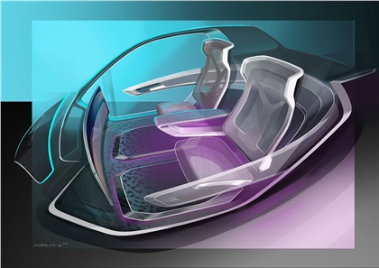 Audi/Airbus/ItalDesign Pop.Up Next (2018): Interior - Design Sketch
