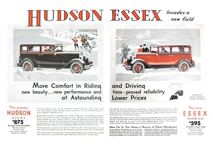Hudson-Essex Ad (January, 1931) - Invades a new field
