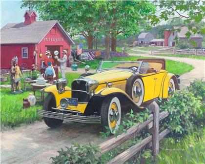 1930 Ruxton Roadster: Barn Antiques - Illustrated by Harry Anderson