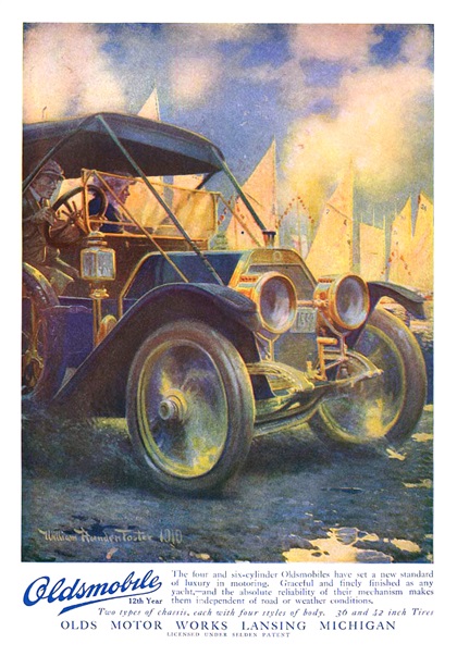Oldsmobile Ad (August, 1910): Illustrated by William Harnden Foster