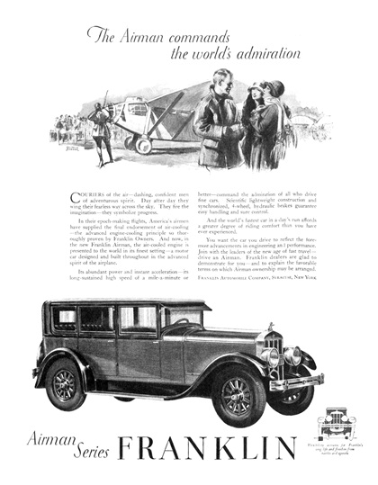 Franklin Airman Series Ad (February, 1928) - Illustrated by Raymond Thayer