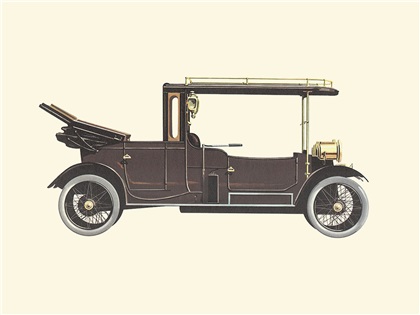 1909 Lanchester 28 HP - Illustrated by Pierre Dumont