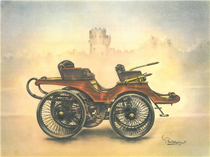 1895 Lanchester Phaeton: Illustrated by Piet Olyslager