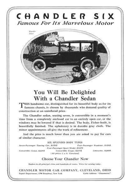 Chandler Advertising Art by Roy Frederic Heinrich (1918)