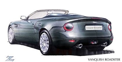 Aston Martin Vanquish Roadster (Zagato), 2004 - Design Sketch by Norihiko Harada
