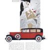 Cadillac V-8 Ad (September-November, 1931): Five-Passenger Sedan, with coachwork by Fisher - Illustrated by Leon Benigni