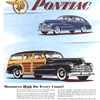 Pontiac DeLuxe Streamliner Station Wagon/DeLuxe Streamliner 4-door Sedan Ad (November, 1948): Measures High On Every Count!