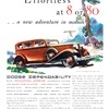 Dodge Six Sedan Ad (April, 1932) - Illustrated by Fred Cole