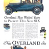 The New Overland Six Ad (March, 1925) – Overland Has Waited Years to Present This New SIX