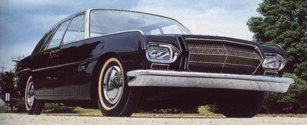 The stately concept car sedan had a strong Mercedes-Benz air, reflecting Studebaker's role as the German automaker's U.S. importer.