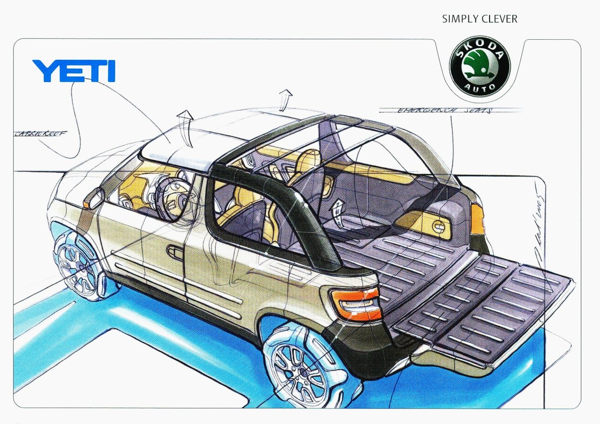 Skoda Yeti Roadster, 2005 - Design sketch