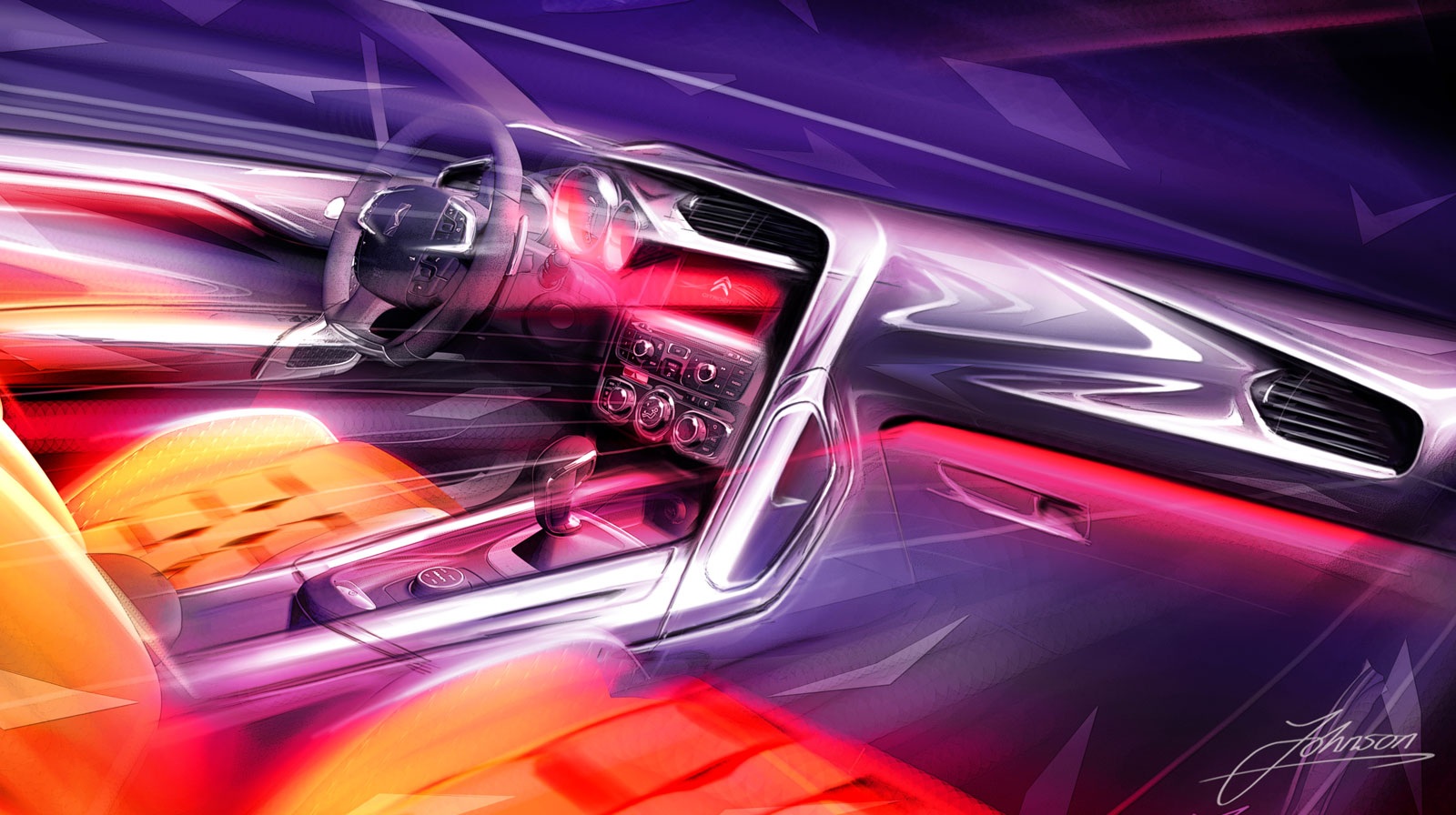 Citroen DS High Rider, 2010 - Interior Design Sketch