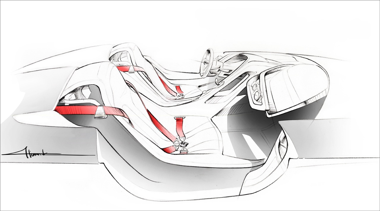 BMW 328 Hommage Concept, 2011 - Interior Design Sketch