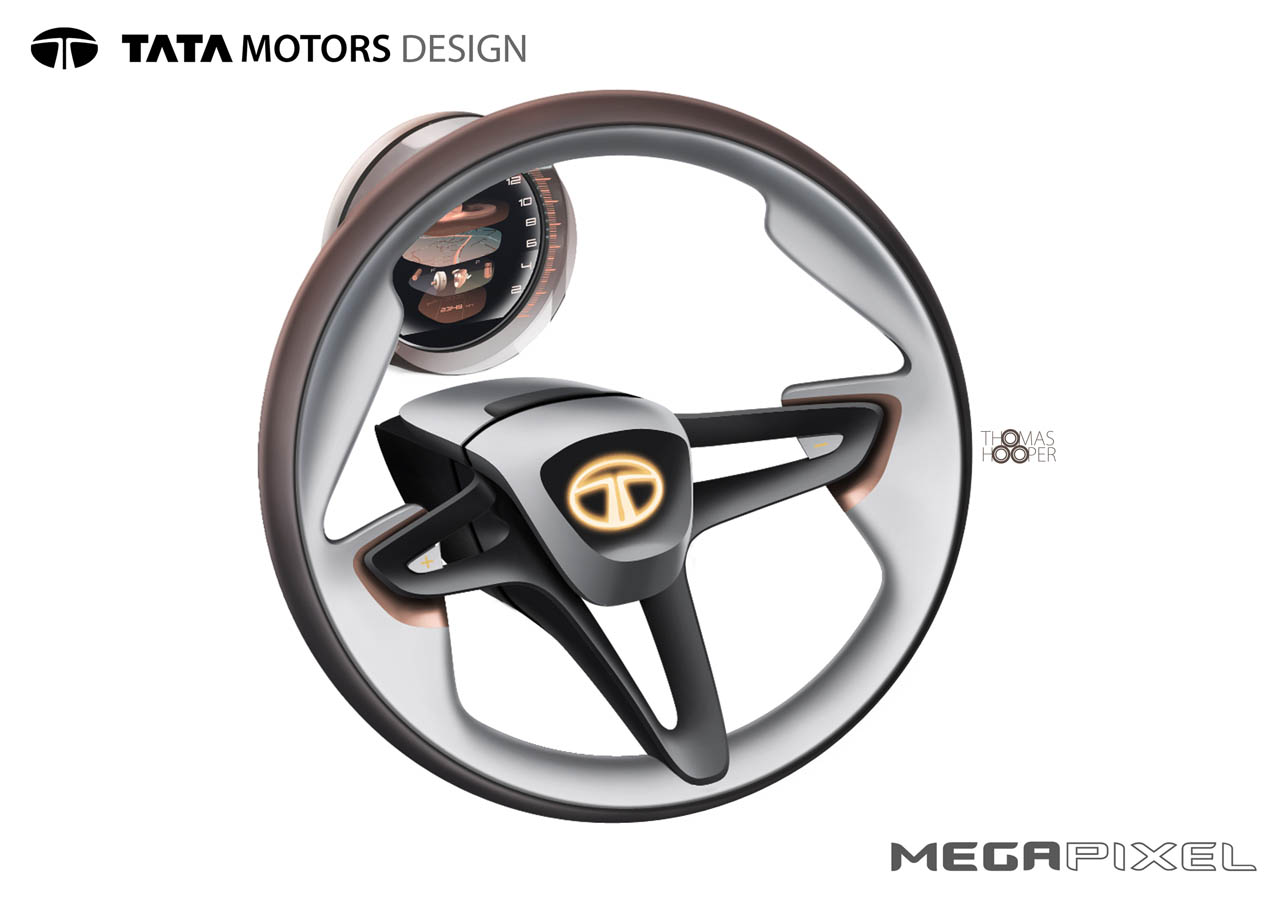 Tata Megapixel, 2012 - Steering wheel Design Sketch