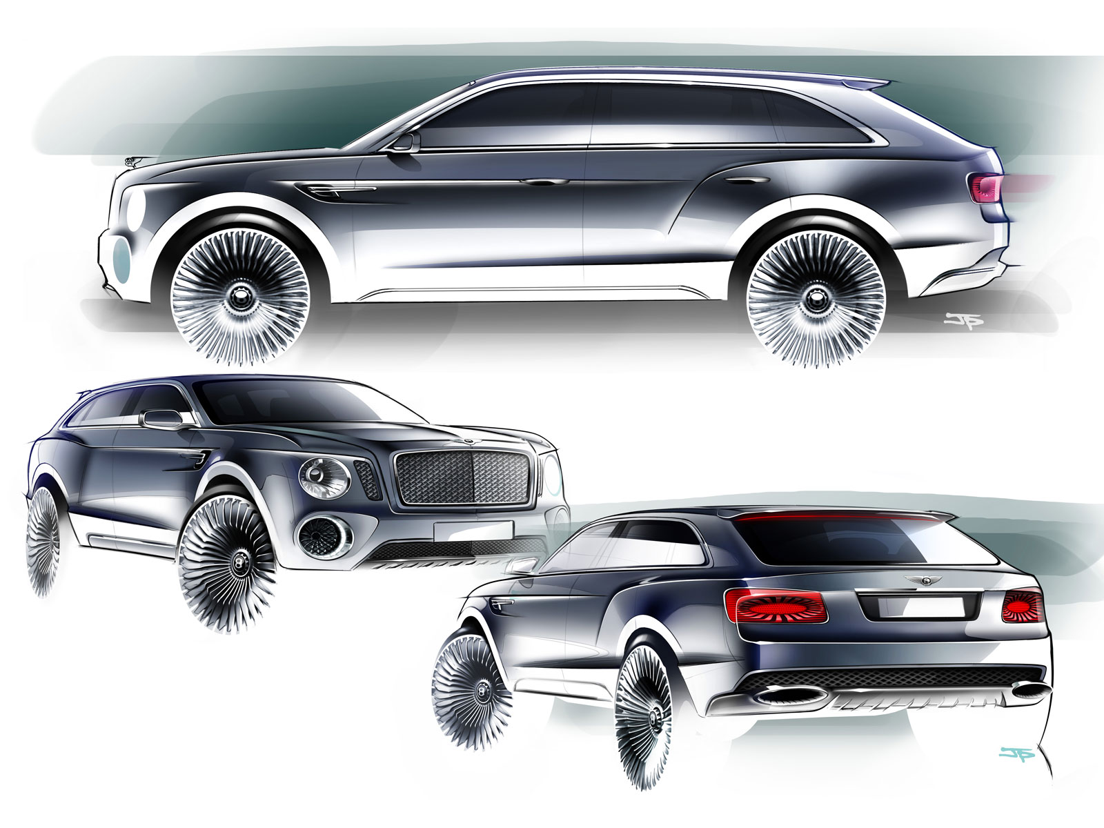 Bentley EXP 9 F, 2012 - Design Sketches