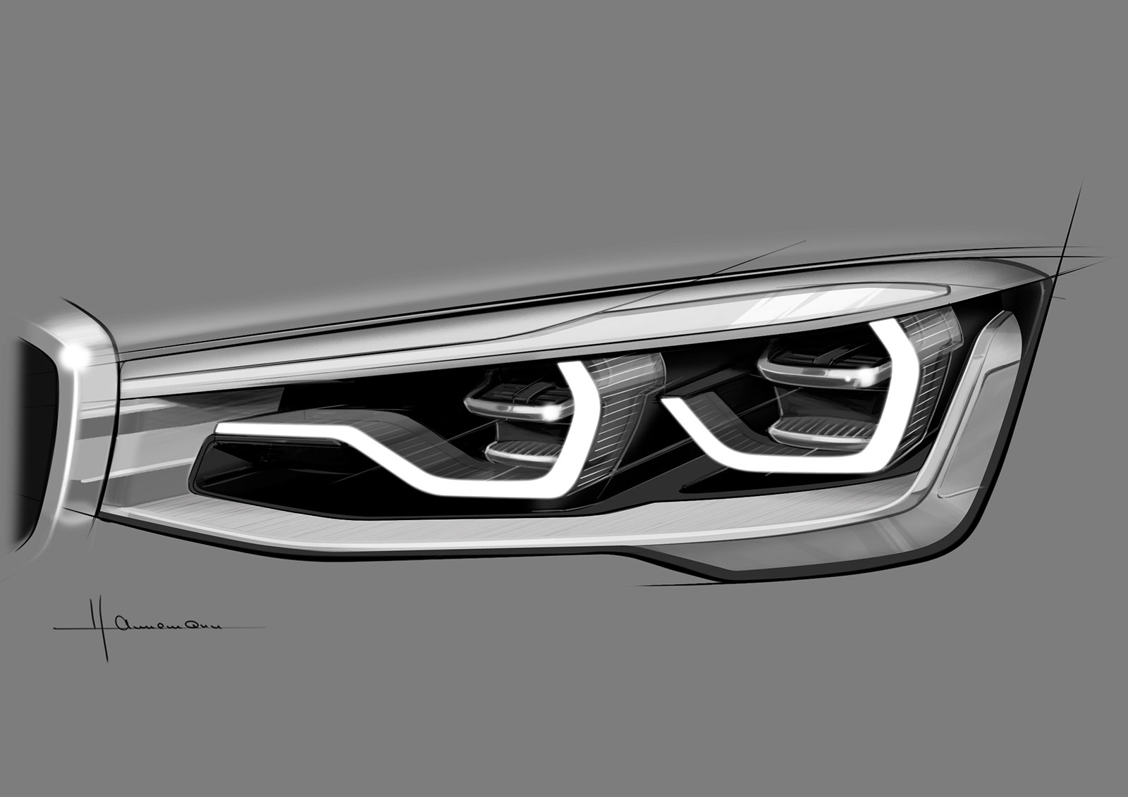 BMW Concept X4, 2013 - Headlight Design Sketch