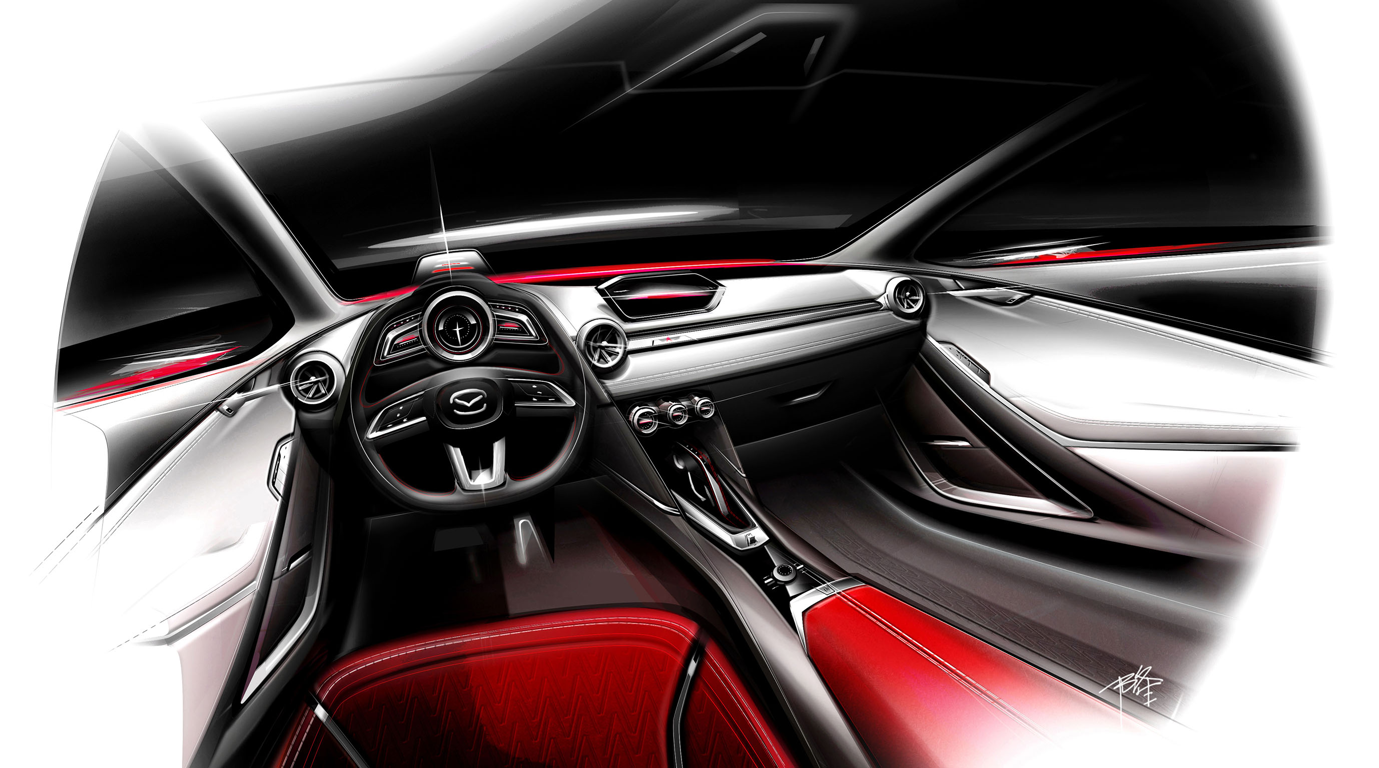 Mazda Hazumi, 2014 - Interior Design Sketch