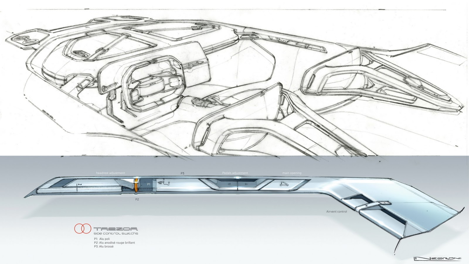 Renault Trezor Concept, 2016 - Interior Design Sketch