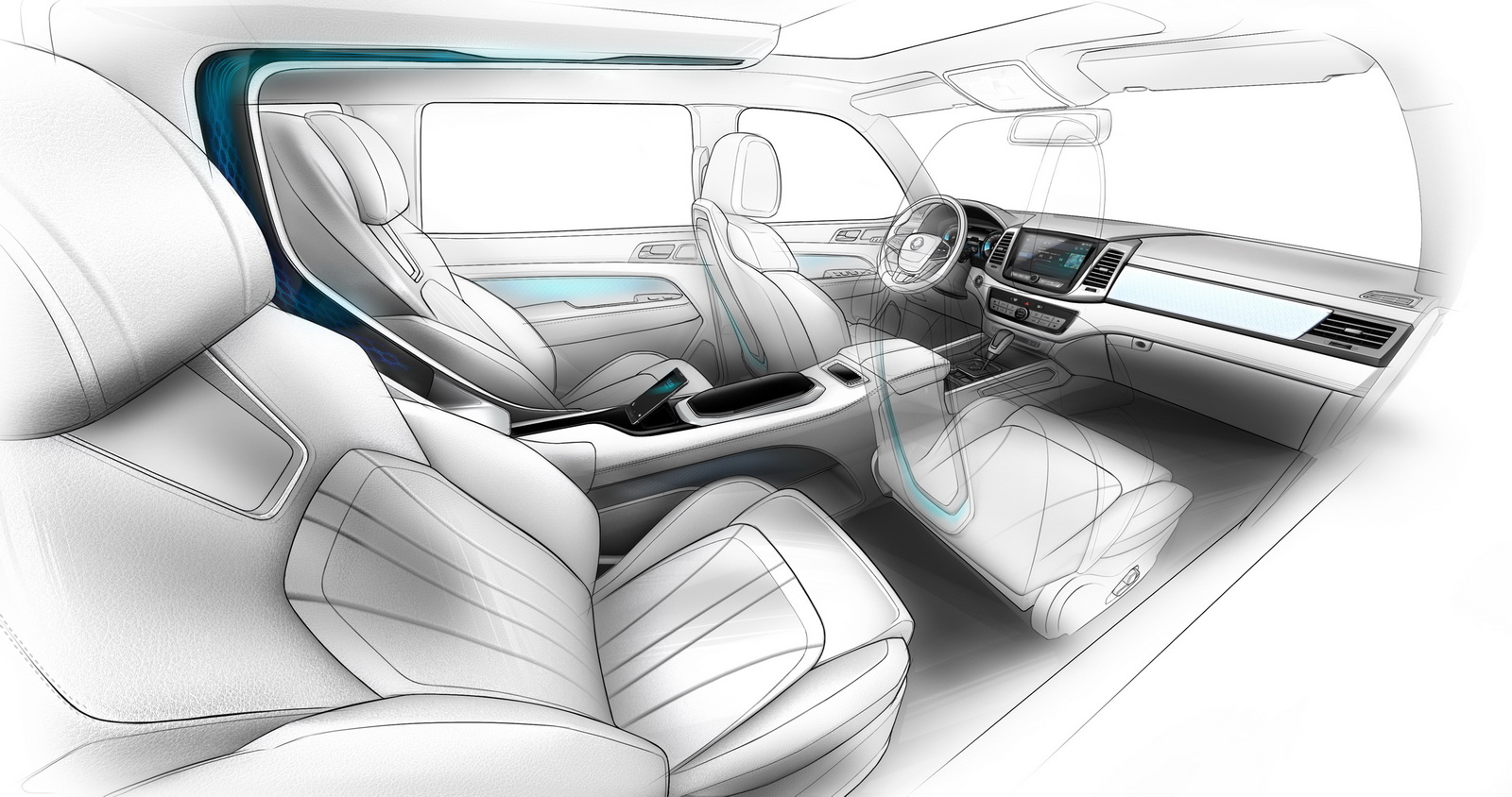 SsangYong LIV-2 Concept, 2016 - Interior Design Sketch