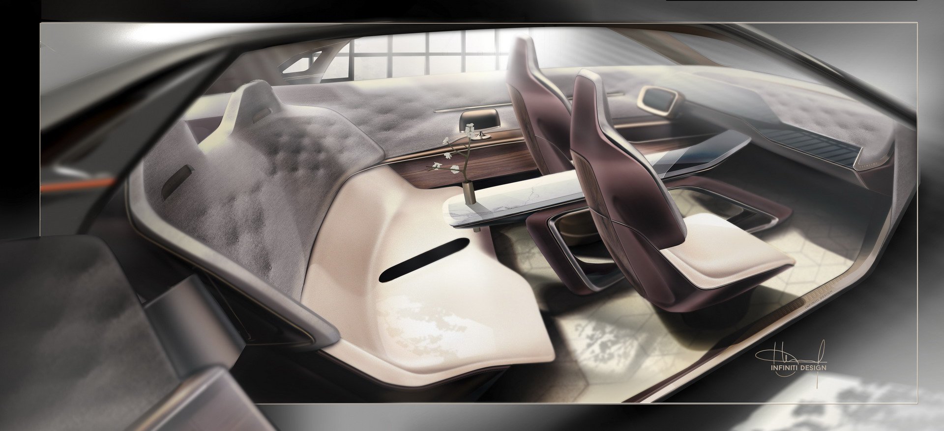 Infiniti QX Inspiration Concept, 2019 - Design Sketch - Interior