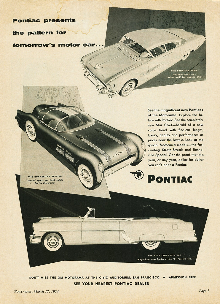 Magnificent New Pontiacs at the Motorama, 1954