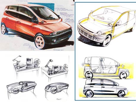 Fiat Multipla, 1996 - Design Sketches