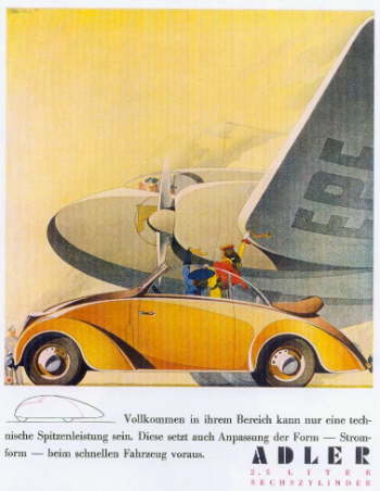 Adler (1938): Advertising Art by Bernd Reuters - Die Stromform