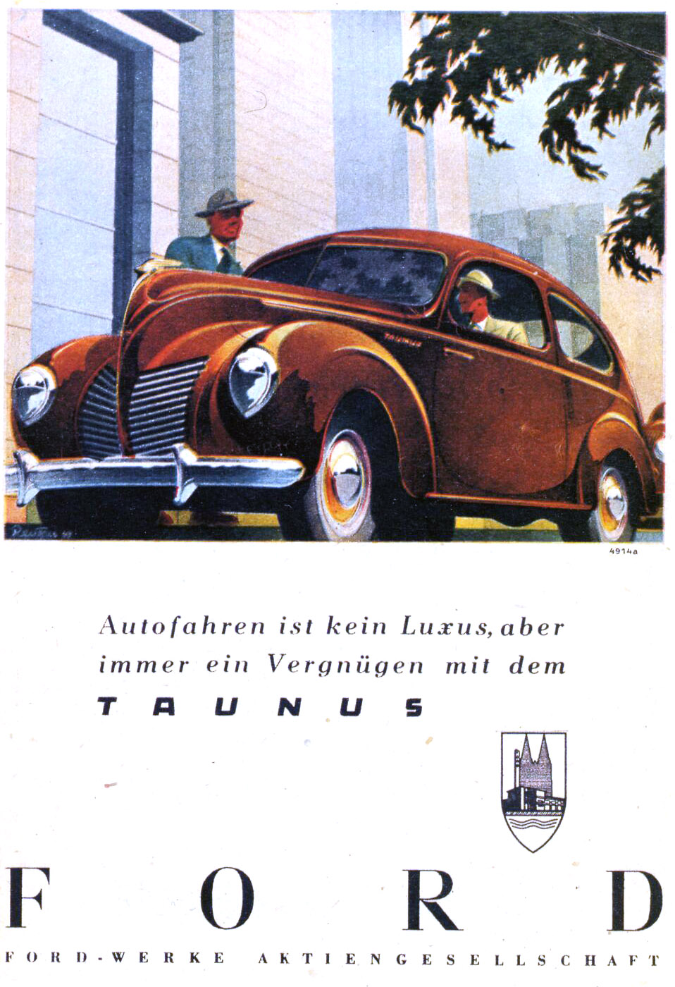 Ford Taunus (1949): Advertising Art by Bernd Reuters