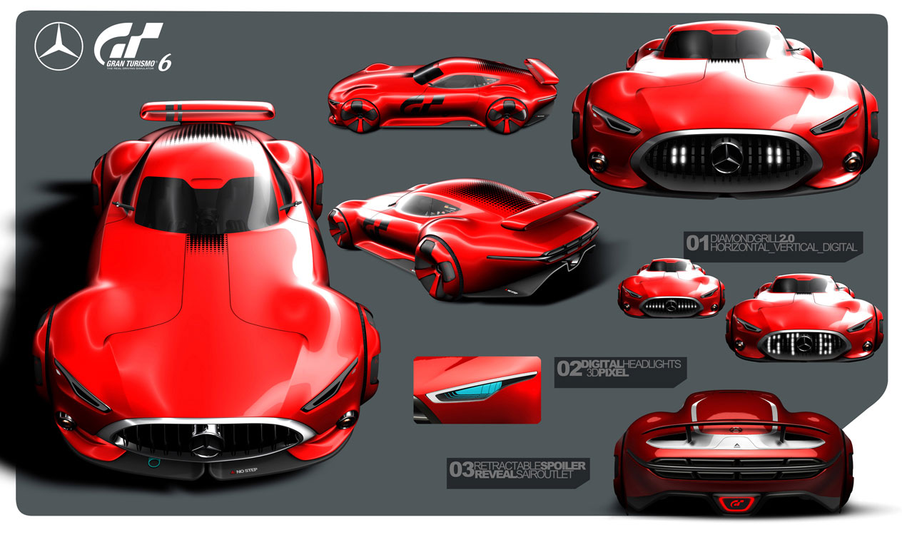 Mercedes-Benz AMG Vision Gran Turismo Concept (2013) - Design Sketches by Bastian Baudy