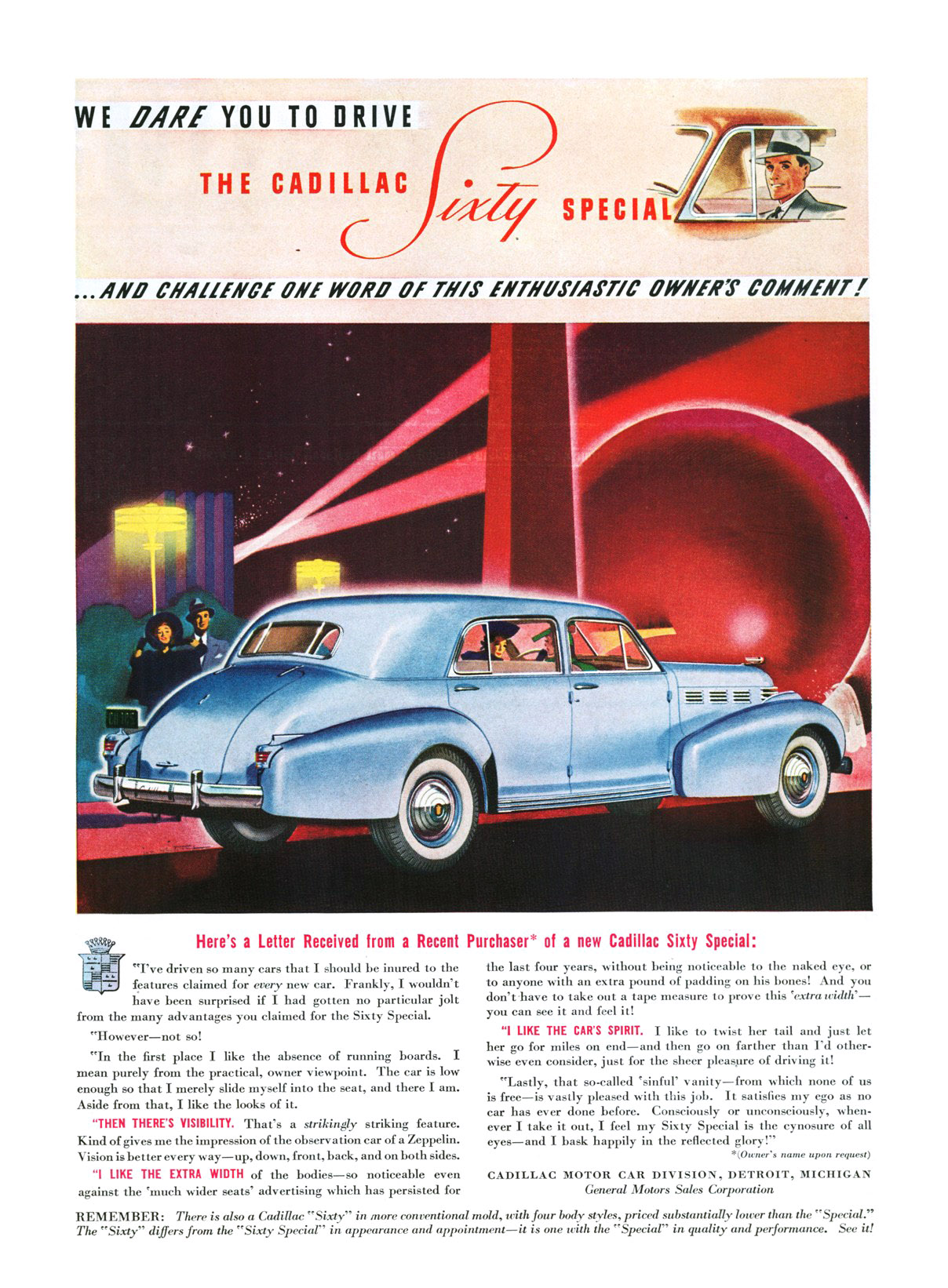 Cadillac Sixty Special Ad (June, 1938) - Illustrated by Jon Whitcomb