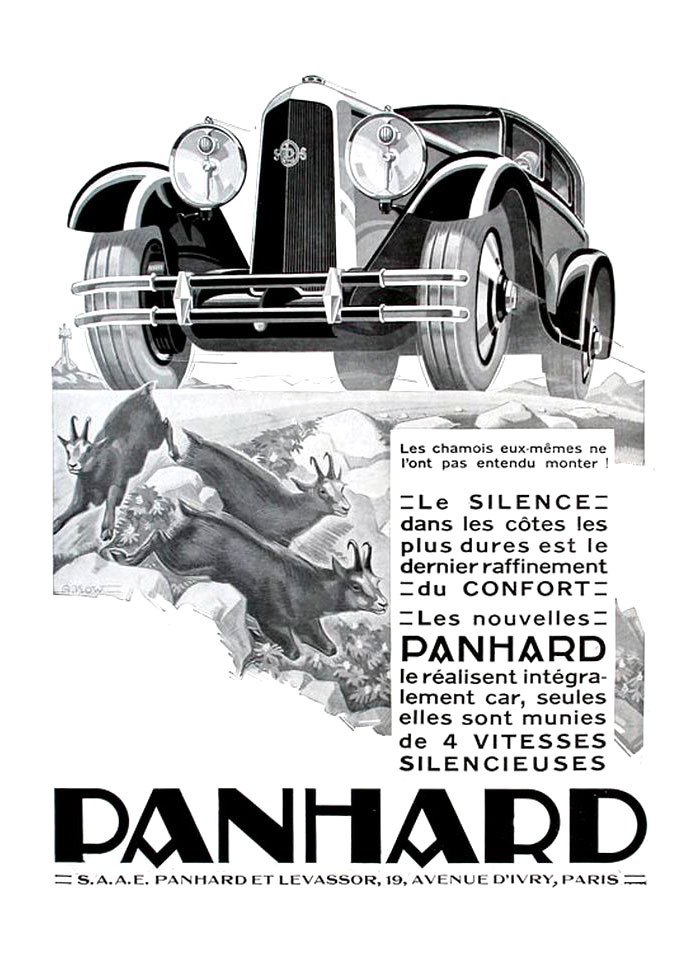 Panhard Advertising (1930): Graphic by Alexis Kow - Les nouvelles Panhard