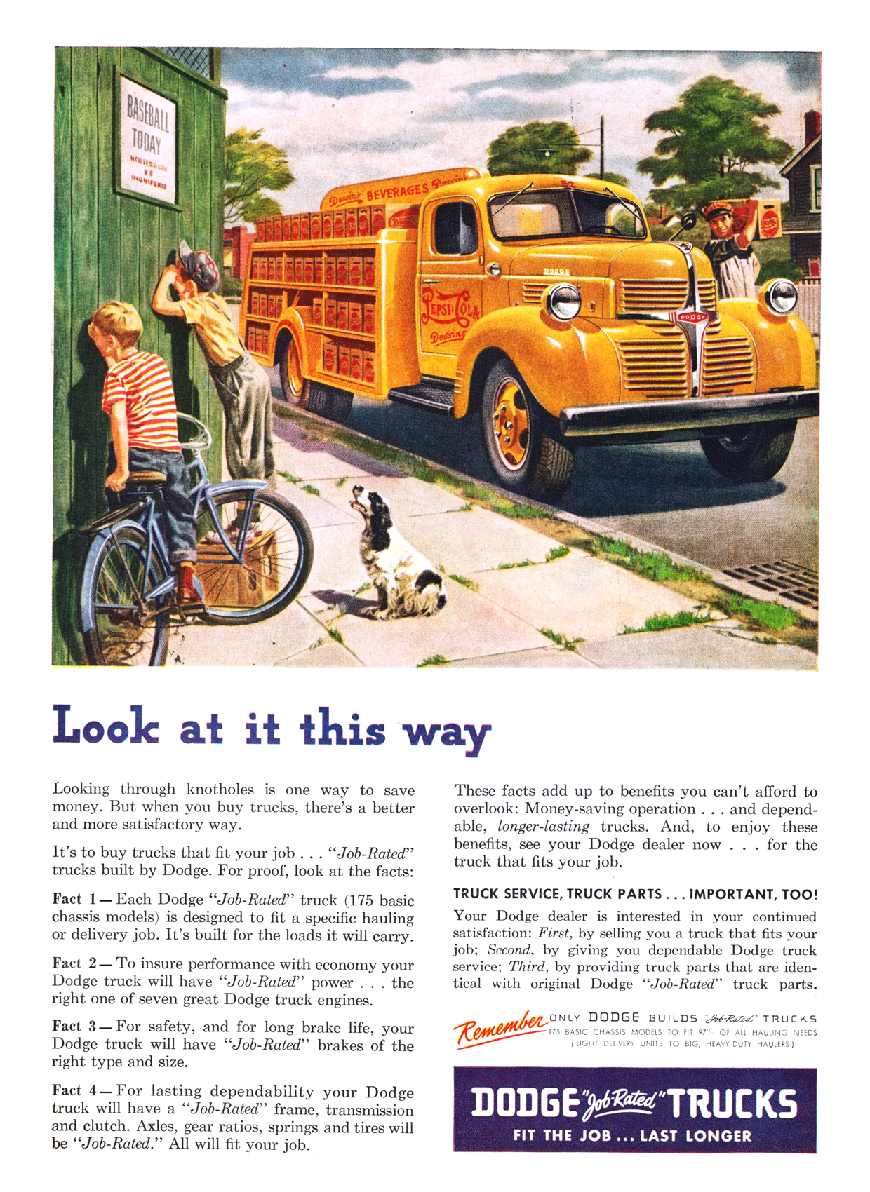 Dodge Trucks Ad (August, 1947): Look at it this way