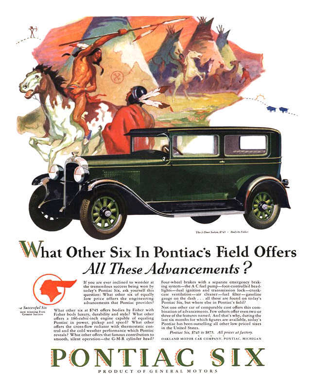 Pontiac Six Ad (November, 1928): 2-Door Sedan - What Other Six In Pontiac's Field Offers All These Advancements?
