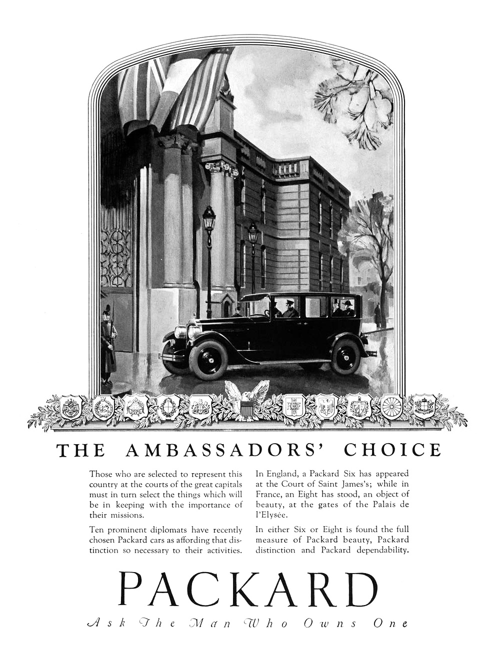 Packard Ad (January-February, 1926): The Ambassadors' Choice