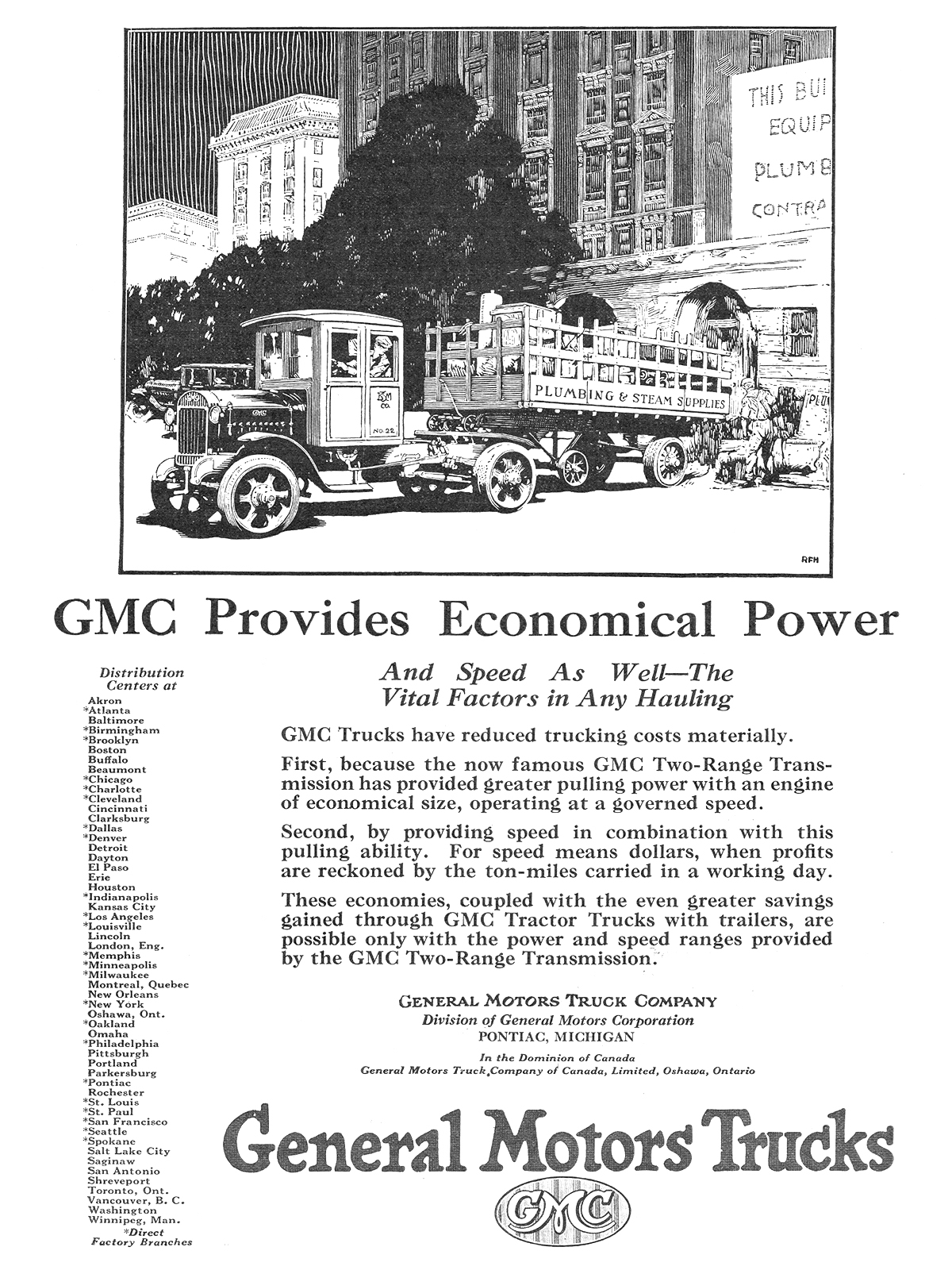 General Motors Trucks Advertising Art by Roy Frederic Heinrich (1922