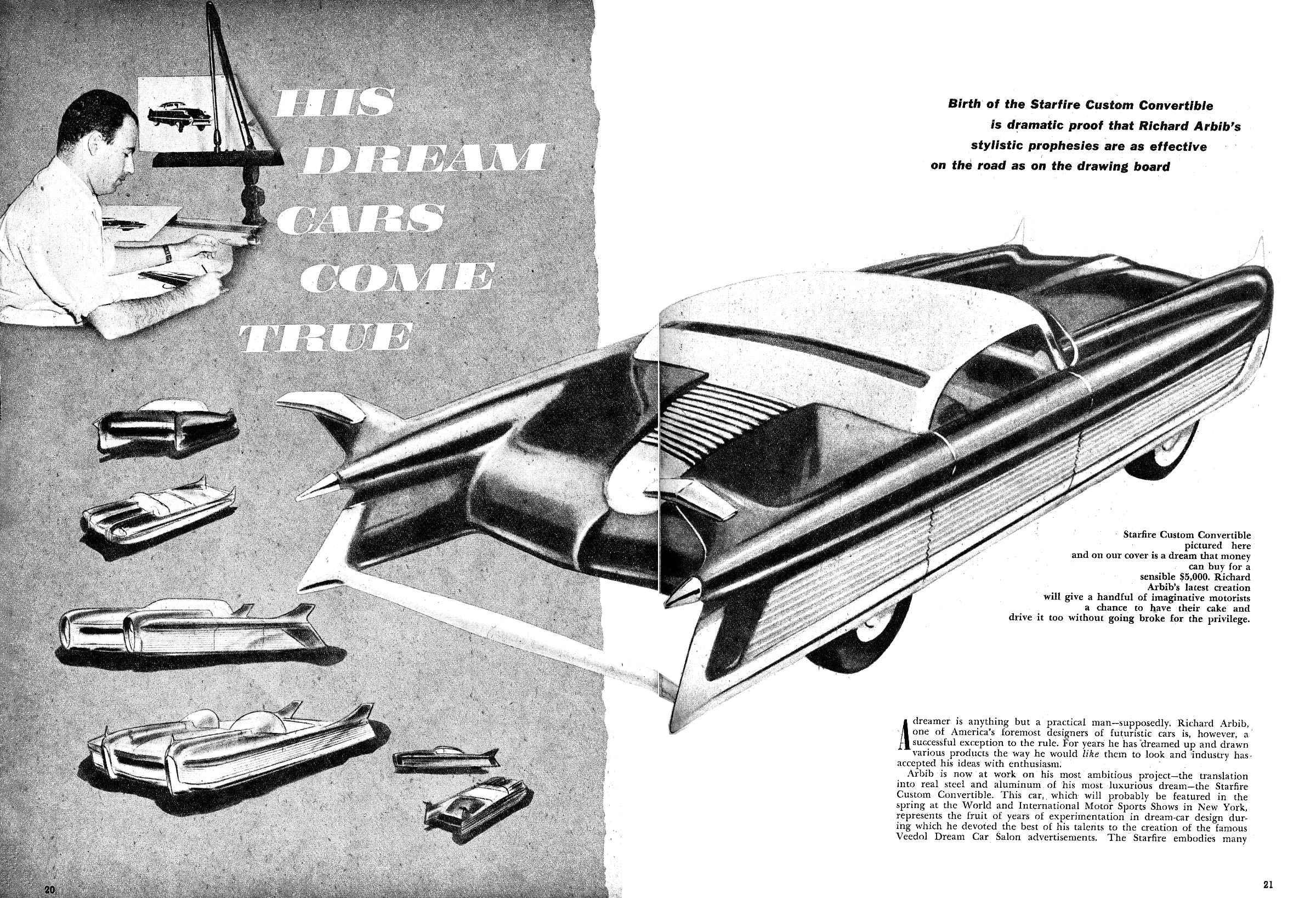 Starfire Custom Convertible: Cars Magazine, March 1953